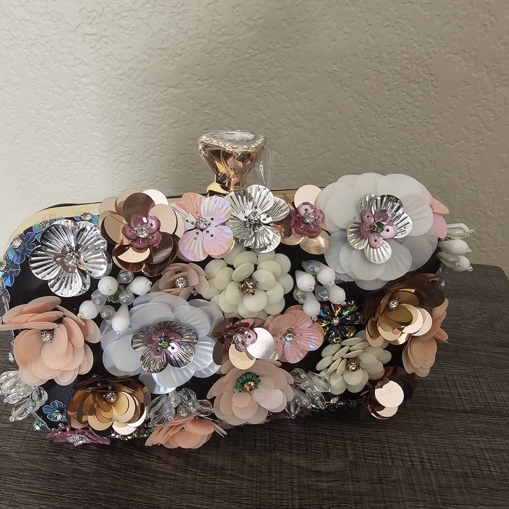 Floral Embellished Clutch - Picture 3 of 6